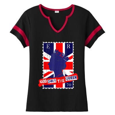 QUEEN'S PLATINUM JUBILEE GOD SAVE THE QUEEN Ladies Halftime Notch Neck Tee