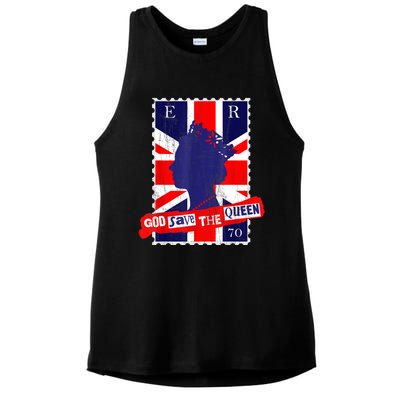 QUEEN'S PLATINUM JUBILEE GOD SAVE THE QUEEN Ladies PosiCharge Tri-Blend Wicking Tank