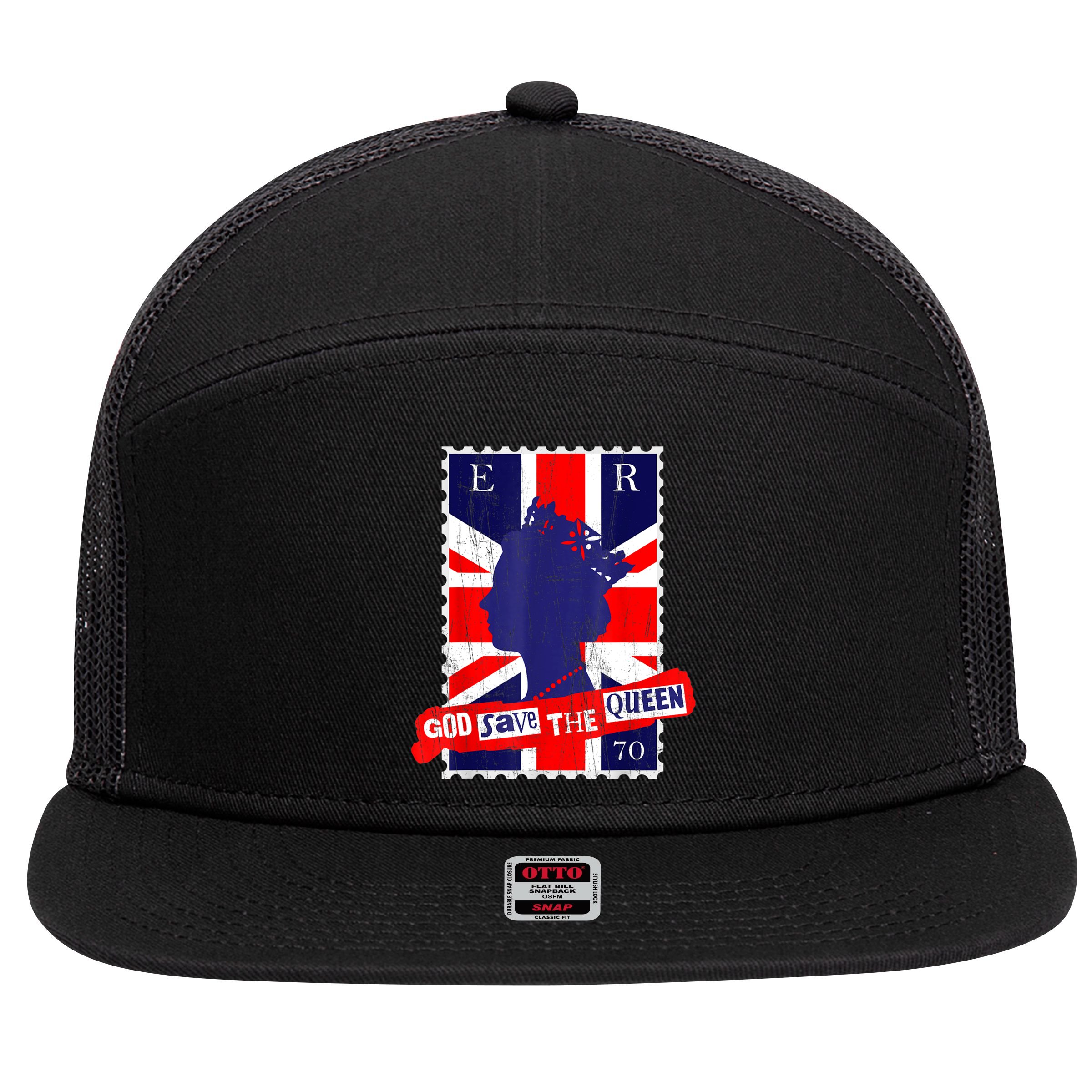 QUEEN'S PLATINUM JUBILEE GOD SAVE THE QUEEN 7 Panel Mesh Trucker Snapback Hat