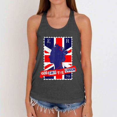 QUEEN'S PLATINUM JUBILEE GOD SAVE THE QUEEN Women's Knotted Racerback Tank