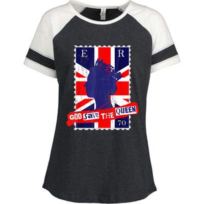 QUEEN'S PLATINUM JUBILEE GOD SAVE THE QUEEN Enza Ladies Jersey Colorblock Tee