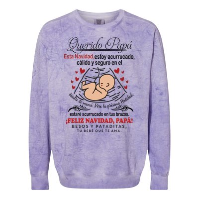 Querido PapáEsta Navidad Estoy Acurrucado Colorblast Crewneck Sweatshirt