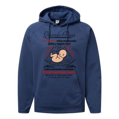 Querido PapáEsta Navidad Estoy Acurrucado Performance Fleece Hoodie