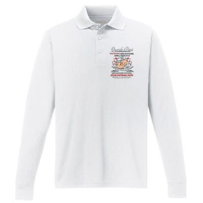 Querido PapáEsta Navidad Estoy Acurrucado Performance Long Sleeve Polo