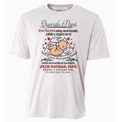 Querido PapáEsta Navidad Estoy Acurrucado Cooling Performance Crew T-Shirt