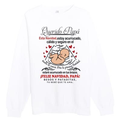 Querido PapáEsta Navidad Estoy Acurrucado Premium Crewneck Sweatshirt