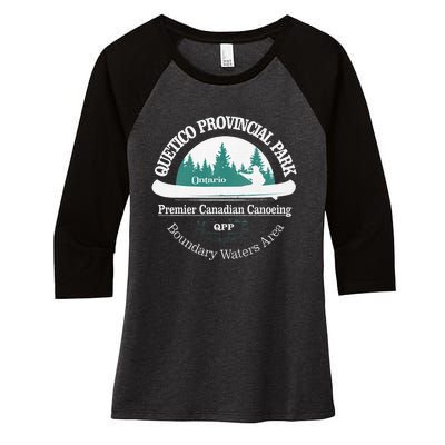 Quetico Provincial Park Ontario Canoe Camping Women's Tri-Blend 3/4-Sleeve Raglan Shirt