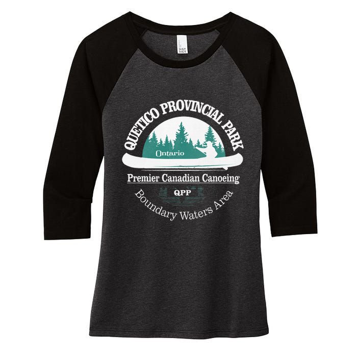 Quetico Provincial Park Ontario Canoe Camping Women's Tri-Blend 3/4-Sleeve Raglan Shirt