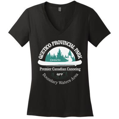 Quetico Provincial Park Ontario Canoe Camping Women's V-Neck T-Shirt