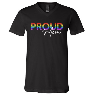 Queer Pride Proud Mom Rainbow Equality Pride Month LGBT V-Neck T-Shirt