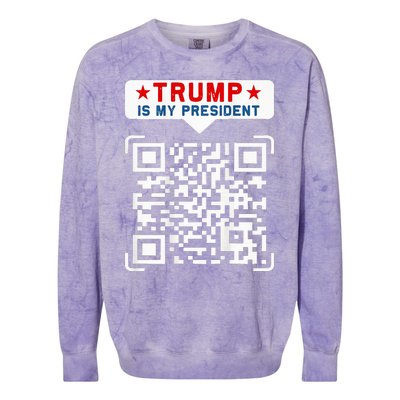 Qr President Trump 4547 Trump Dancing Code Colorblast Crewneck Sweatshirt