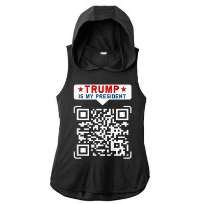 Qr President Trump 4547 Trump Dancing Code Ladies PosiCharge Tri-Blend Wicking Draft Hoodie Tank