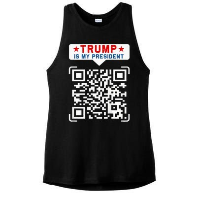 Qr President Trump 4547 Trump Dancing Code Ladies PosiCharge Tri-Blend Wicking Tank