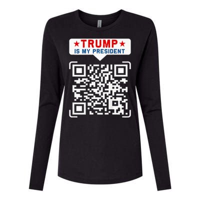 Qr President Trump 4547 Trump Dancing Code Womens Cotton Relaxed Long Sleeve T-Shirt