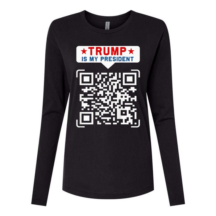 Qr President Trump 4547 Trump Dancing Code Womens Cotton Relaxed Long Sleeve T-Shirt