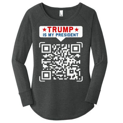 Qr President Trump 4547 Trump Dancing Code Women's Perfect Tri Tunic Long Sleeve Shirt