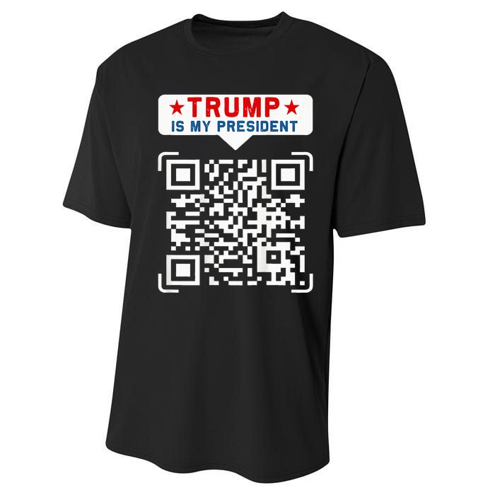 Qr President Trump 4547 Trump Dancing Code Performance Sprint T-Shirt