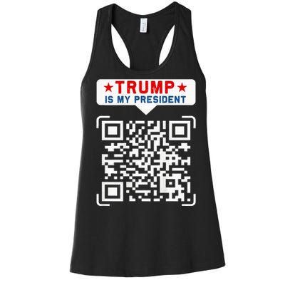 Qr President Trump 4547 Trump Dancing Code Women's Racerback Tank