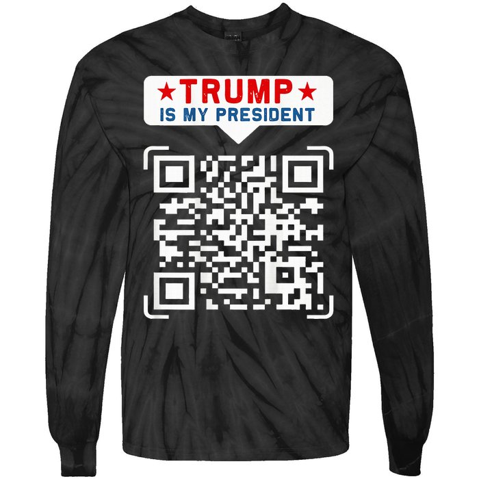 Qr President Trump 4547 Trump Dancing Code Tie-Dye Long Sleeve Shirt