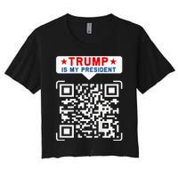 Qr President Trump 4547 Trump Dancing Code Women's Crop Top Tee