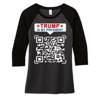 Qr President Trump 4547 Trump Dancing Code Women's Tri-Blend 3/4-Sleeve Raglan Shirt