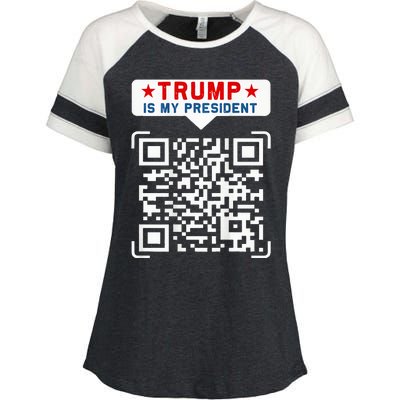 Qr President Trump 4547 Trump Dancing Code Enza Ladies Jersey Colorblock Tee