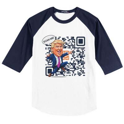 Qr President Trump Dance Code Baseball Sleeve Shirt