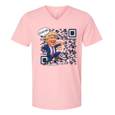 Qr President Trump Dance Code V-Neck T-Shirt