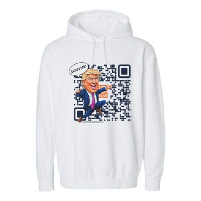 Qr President Trump Dance Code Garment-Dyed Fleece Hoodie