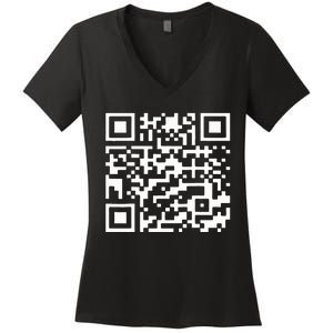 Qr President Trump 4547 Trump Dancing Code Women's V-Neck T-Shirt