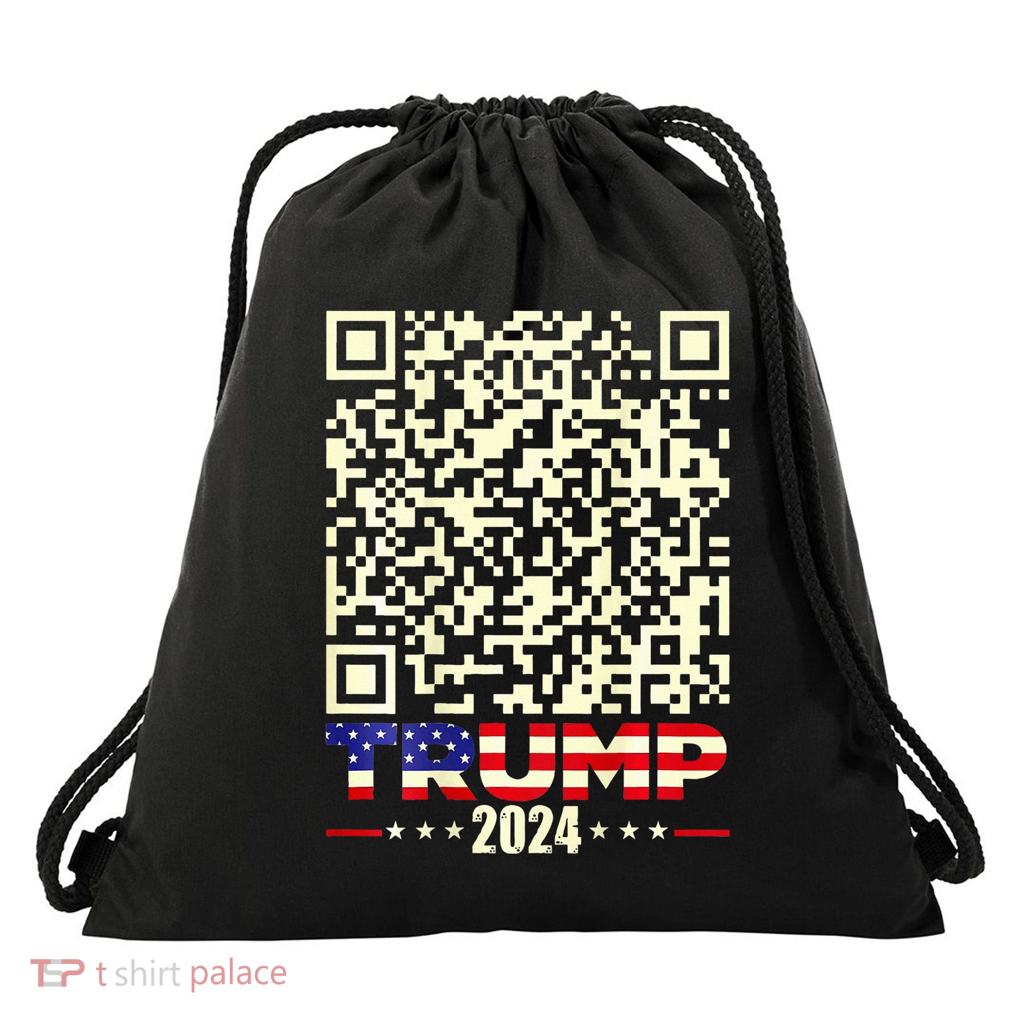 Qr President Trump 4547 Trump Dancing Code Drawstring Bag