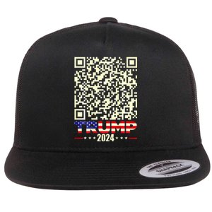 Qr President Trump 4547 Trump Dancing Code Flat Bill Trucker Hat