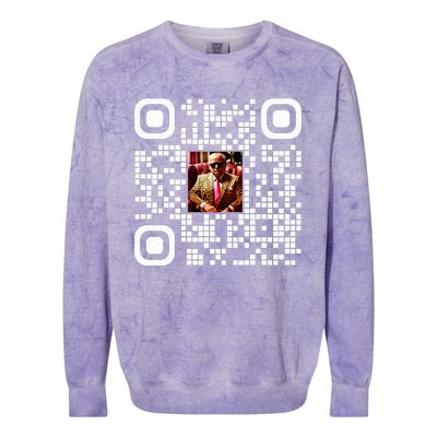 Qr President Trump 4547 Trump Dancing Code Colorblast Crewneck Sweatshirt