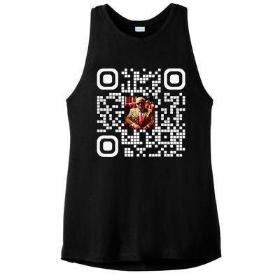 Qr President Trump 4547 Trump Dancing Code Ladies PosiCharge Tri-Blend Wicking Tank