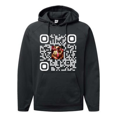 Qr President Trump 4547 Trump Dancing Code Performance Fleece Hoodie