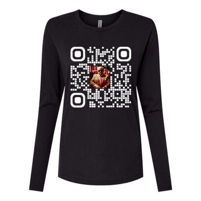 Qr President Trump 4547 Trump Dancing Code Womens Cotton Relaxed Long Sleeve T-Shirt