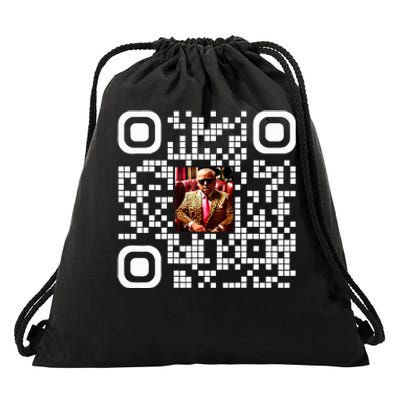 Qr President Trump 4547 Trump Dancing Code Drawstring Bag