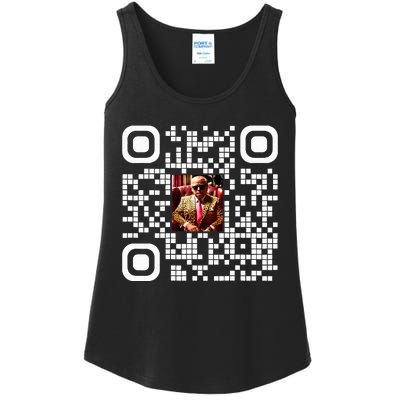 Qr President Trump 4547 Trump Dancing Code Ladies Essential Tank