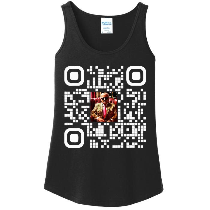 Qr President Trump 4547 Trump Dancing Code Ladies Essential Tank