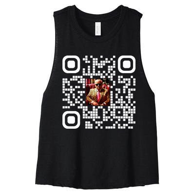 Qr President Trump 4547 Trump Dancing Code Women's Racerback Cropped Tank