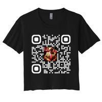 Qr President Trump 4547 Trump Dancing Code Women's Crop Top Tee