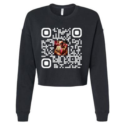 Qr President Trump 4547 Trump Dancing Code Cropped Pullover Crew