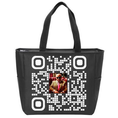 Qr President Trump 4547 Trump Dancing Code Zip Tote Bag