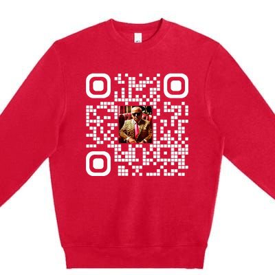 Qr President Trump 4547 Trump Dancing Code Premium Crewneck Sweatshirt