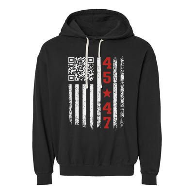 Qr President Trump Dance Code Garment-Dyed Fleece Hoodie