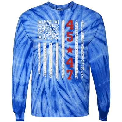 Qr President Trump Dance Code Tie-Dye Long Sleeve Shirt