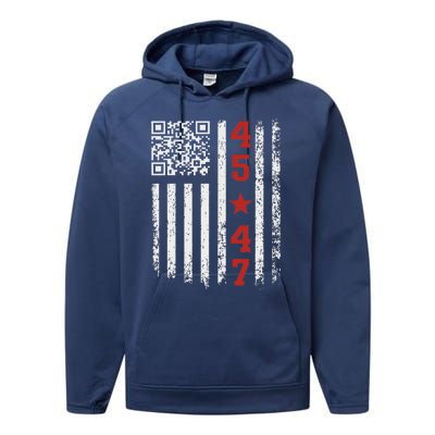 Qr President Trump Dance Code Performance Fleece Hoodie