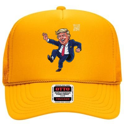 Qr President Trump 4547 High Crown Mesh Back Trucker Hat