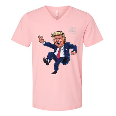 Qr President Trump 4547 V-Neck T-Shirt