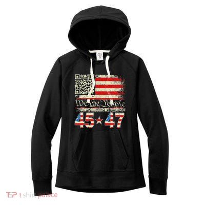 Qr President Trump 4547 Dancing Code Women's Fleece Hoodie